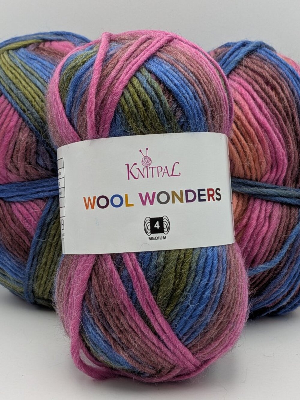 TWO Knitpal Wool Wonders MORNING SUNRISE 4 Medium Yarn + 1 unknown color skein